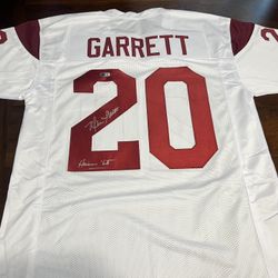 USC Trojans Heisman winner MIKE Garrett signed jersey with Heisman inscription