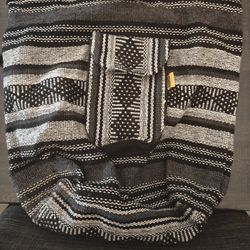 Black And White Knit Backpack