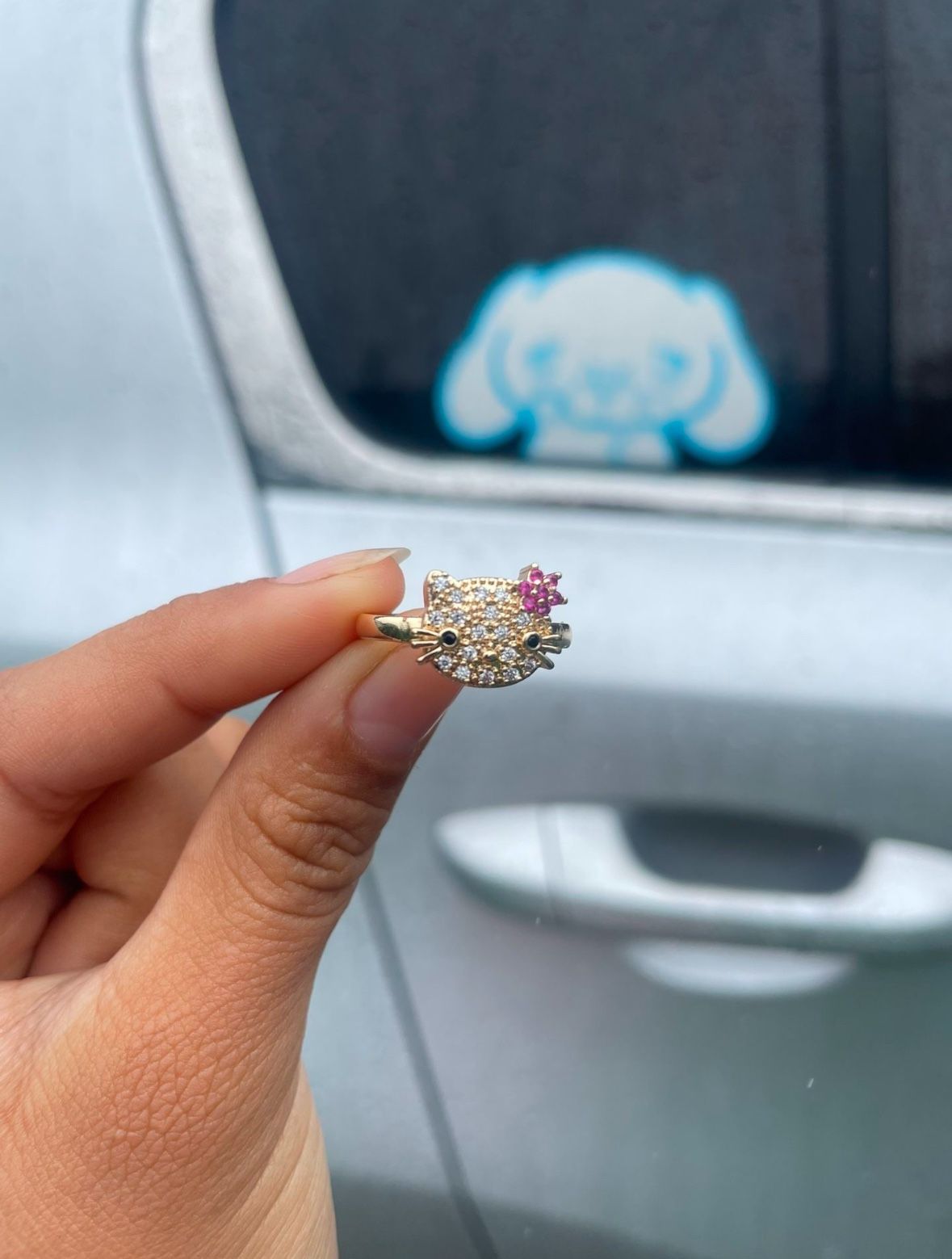 Bling Hello Kitty Ring Gold Plated 