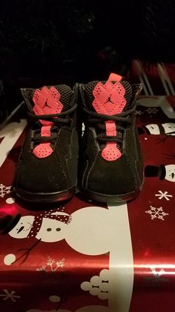 Baby Black and Hot Pink Air Jordans