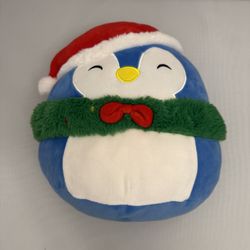 Squishmallows Holiday Penguin – “Percy” – 10” – Santa Hat + Wreath 