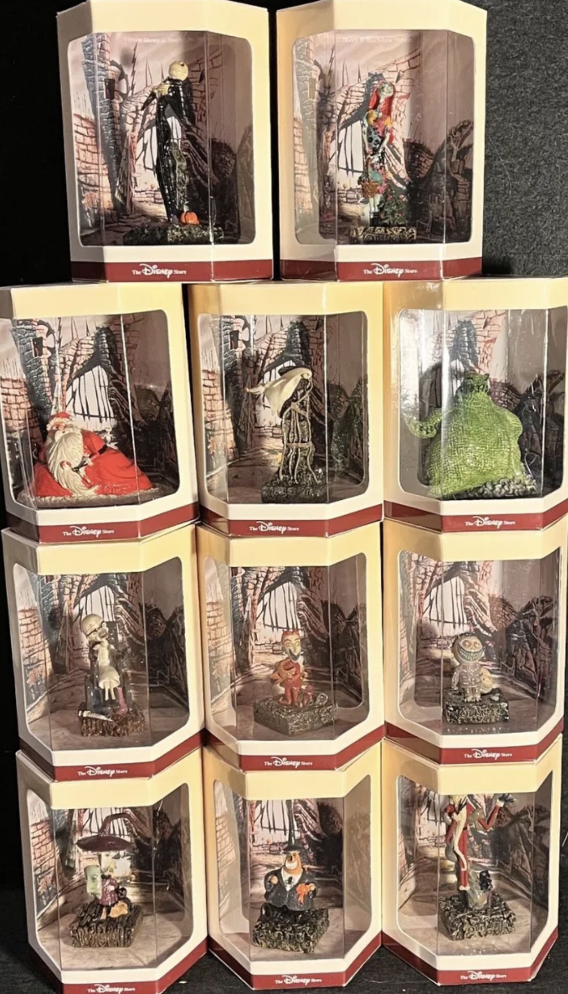 Disney Store 1993 Tiny Kingdom Nightmare Before Christmas Rare 11 Figurine Lot in Box