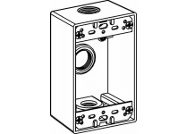 ORBIT - 1-GANG BOX 2” DEEP WITH 3 OUTLET HOLES - 1” SIZE DEVICE MOUNT - GRAY