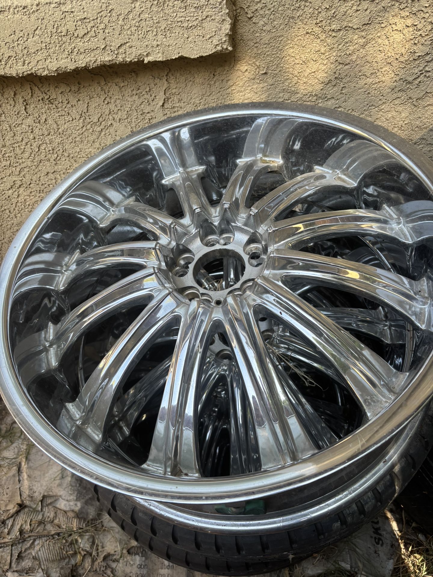 24 In Rims No Caps And 1 Tire Bad