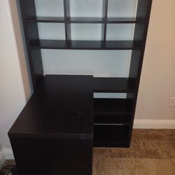 Adjustable Corner Desk with Built in Shelving 