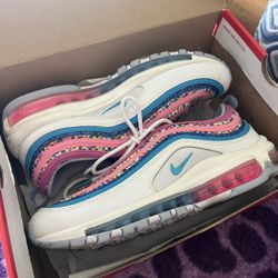 Girls Size 6.5Y Nike Air Max 97 Pink Blue White 