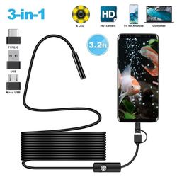 6.6ft USB Endoscope Waterproof Camera with 6 LED Lights for Android System NEW!!
