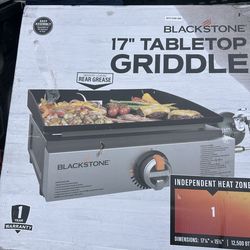 Tabletop Griddle with Low-Maintenance Stainless Steel Front Plate, Powder Coated Steel, Black