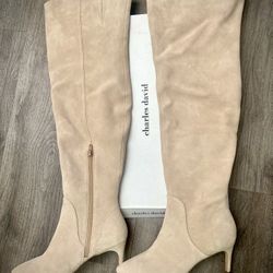 CHARLES DAVID Piano Leather Boot 8-1/2M