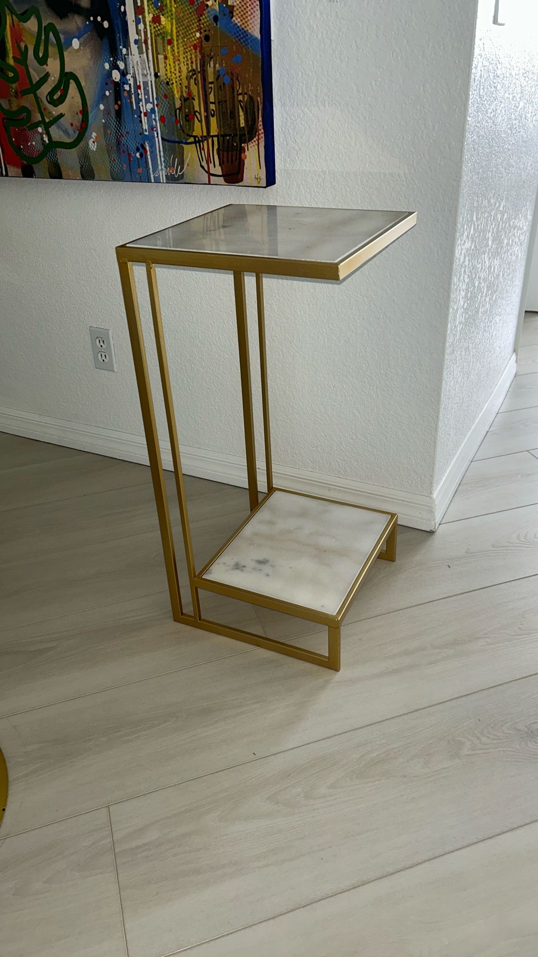 Marble Two Tier End Table