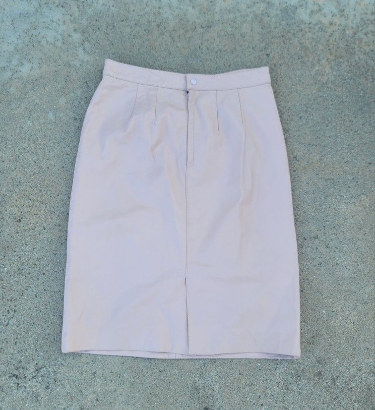 Vtg Prezzia Leather Skirt