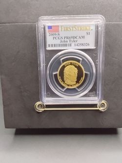 2009-S John Tyler Presidential Dollar PCGS PR69DCAM First Strike