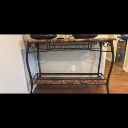 Marble Bar With Two Stools