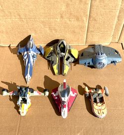 Lot Of 6 Star Wars Jedi, Sith & Rebel Racers/Ships From Various Series