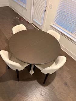 Black Wood Dining Table with  4 Chairs
