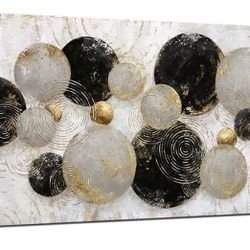 iHAPPYWALL 24x48” Large Abstract Geometric Circles Wall Canvas Painting