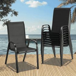 Set Of 8 Outdoor Stackable Patio Chairs