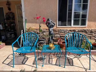 Patio set sturdy wrought iron
