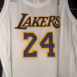 NBA Lakers Kobe Bryant 24 White Jersey XL