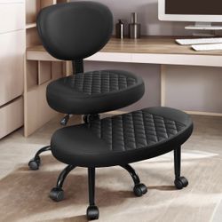 Brand New Ergonomic Cross Legged Office Chair with Wheels - Adjustable Height for Meditation, ADHD Desk & Yoga Wide Criss Cross Design