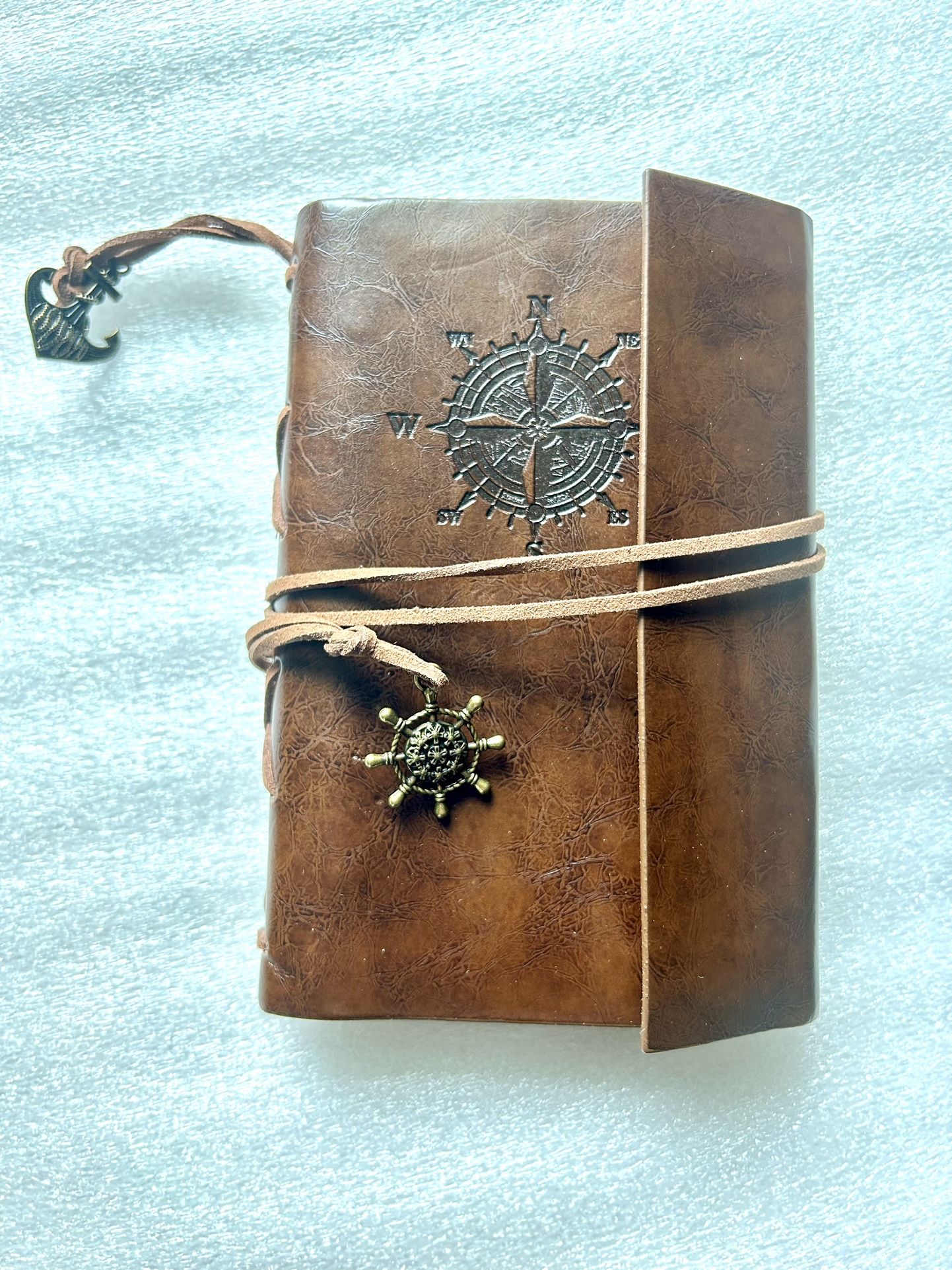 NEW Notebook Faux Leather -5.5" long- journal traveler book diary school office