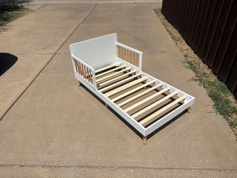 White Toddler Bed Frame with Side Rails