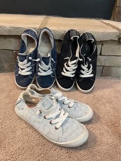 Lot of 3 Casual Canvas Sneakers, Size 8