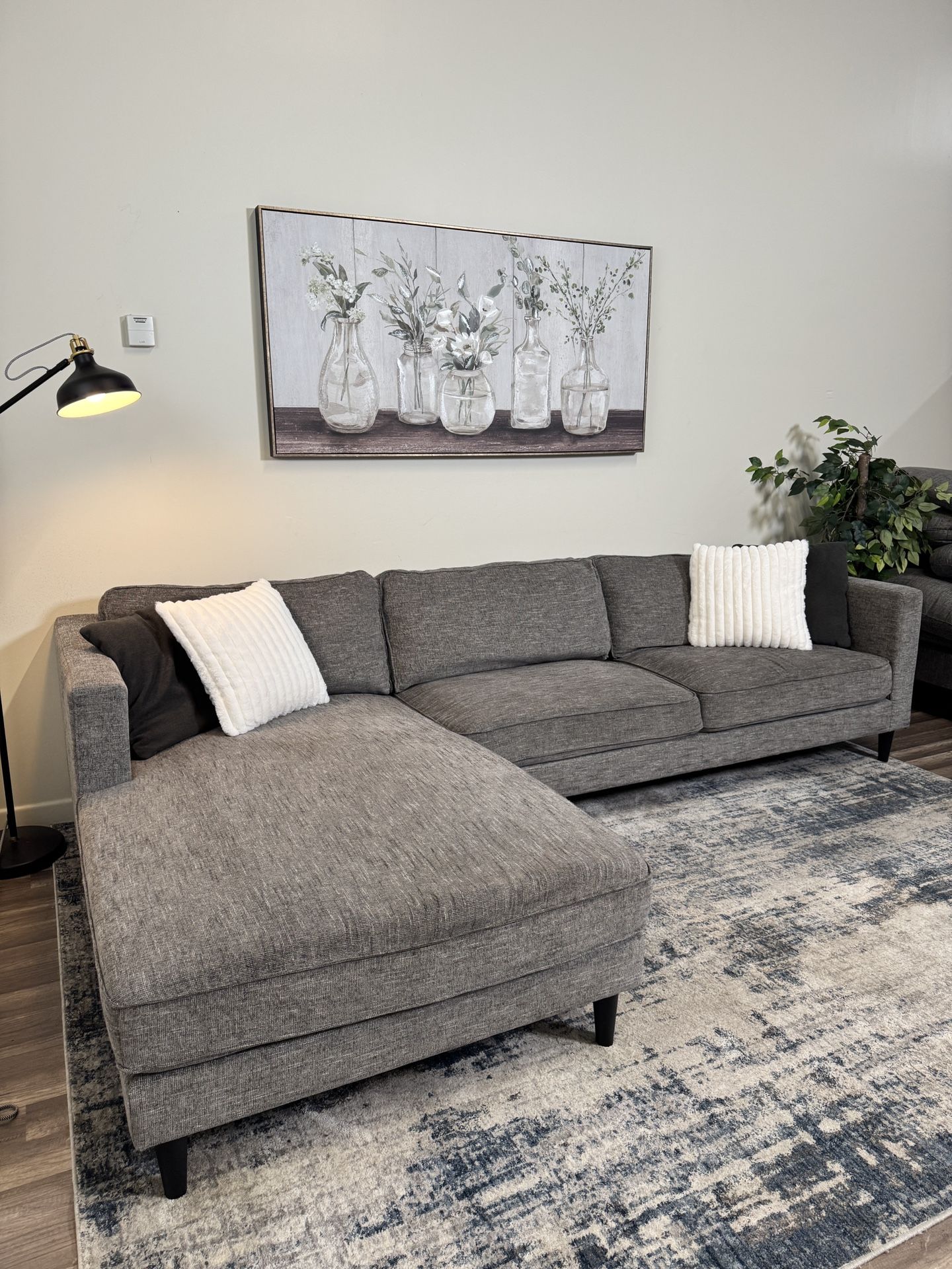 Gray Sectional Couch Sofa - Free Delivery