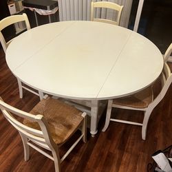 Pottery Barn Shayne Round Drop Leaf Table
