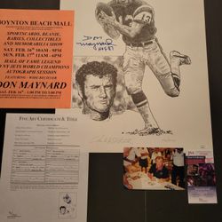 New York Jets Don Maynard signed limited edition black-and-white 16 X 20 lithograph 
