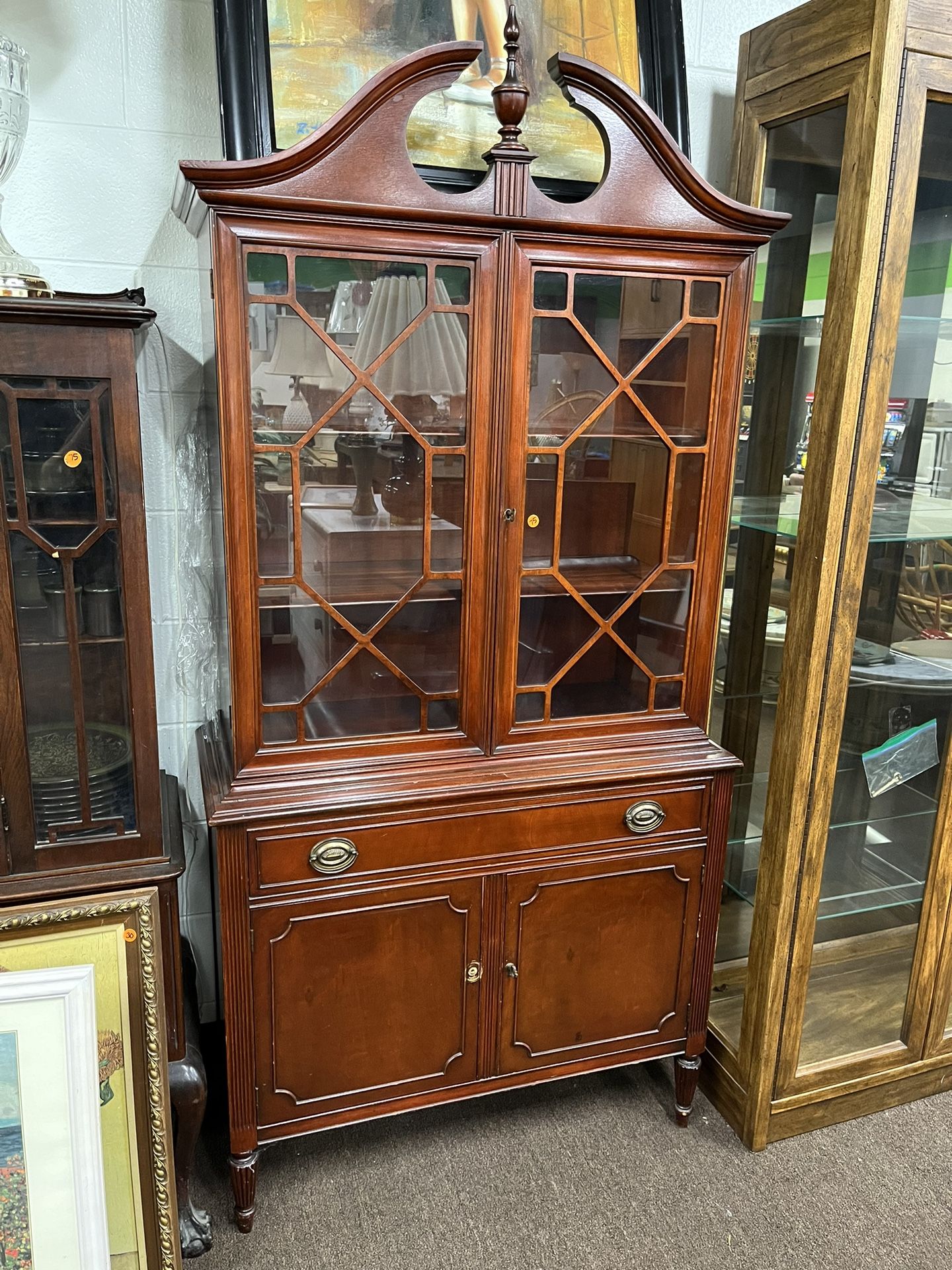 Bow Top Glass Front Figure Shelf Storage