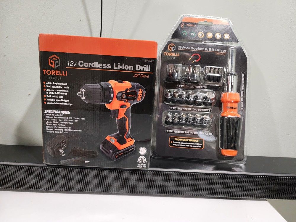 Drill And Screw Driver Set.