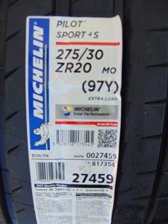 2 Brand New 275 30 20 Michelin Pilot Sport 4S Tires 97Y MERCEDES*2018*