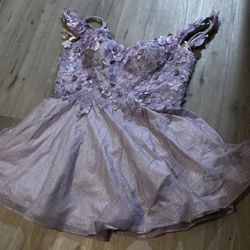 3x Purple Dress For Quince Short