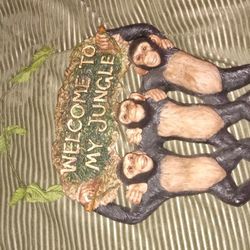 Welcome To My Jungle Hanging Monkeys Last Forever Heavy-duty Resin Piece
