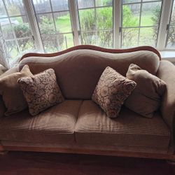 Living Room Couch, Chair, Ottoman, Table