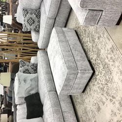 Mercado Pewter Living Room Set SOFA and Loveseat