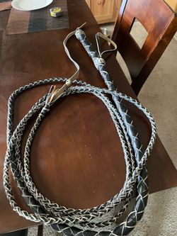 Vintage 17 foot leather bull whip