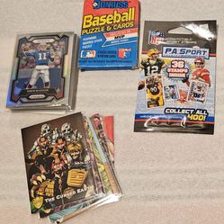 Collectible Sports Cards Football & Baseball With 1 Sealed 1989 Donruss Pack! Free Bonus Judge Dread Cards & 2 Plastics. 