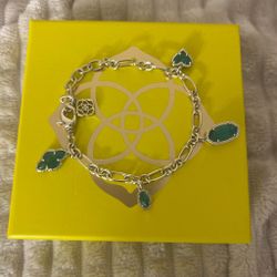 Kendra scott green and gold charm bracelet