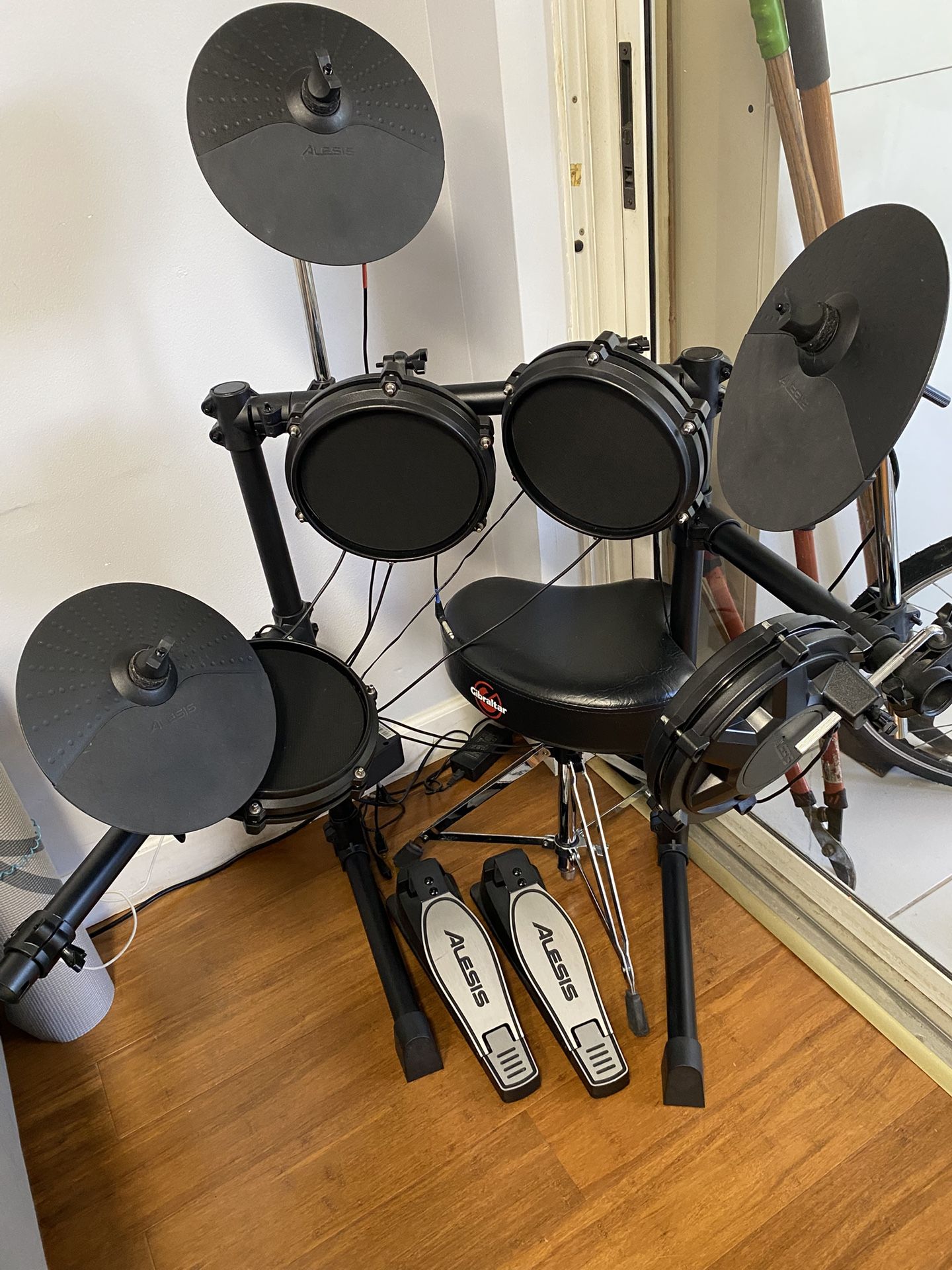 Drum Set With Bench and Pedal