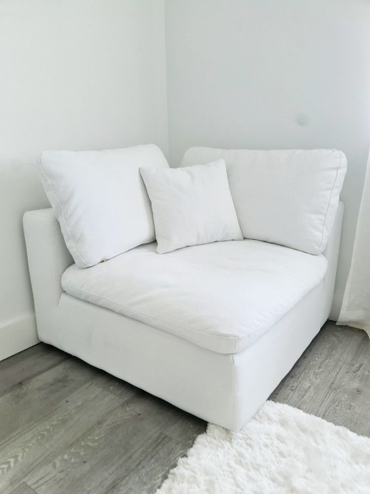 White Down Filled Corner Couch