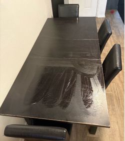 Black Dining Table with 4 Chairs