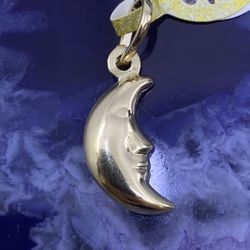 $100 Yellow Gold Moon Charm Pendant 