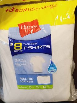 Hanes 8 Tagless T Shirts For Boys