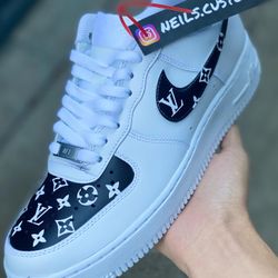 Custom Black LV x Air Force 1’s