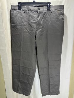 Dockers Men Gray Flat Front Classic Fit Pant Size 38 x 29