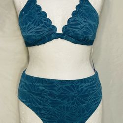 Cupshe Teal Bikini Women’s Size 8
