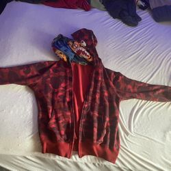 Two Hooded Full Zip Bape Hoodie