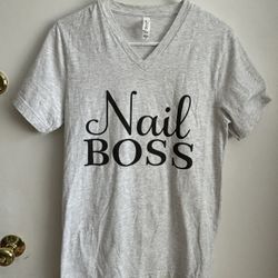 Women’s Medium Gray Nail Tech Boss T-shirt 